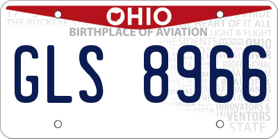 OH license plate GLS8966
