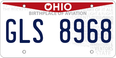 OH license plate GLS8968