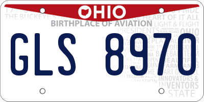 OH license plate GLS8970