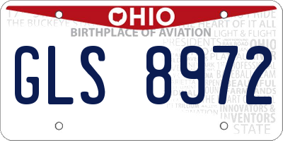 OH license plate GLS8972