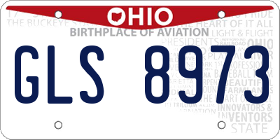 OH license plate GLS8973