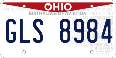 OH license plate GLS8984