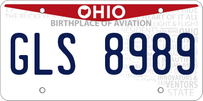 OH license plate GLS8989