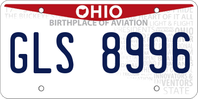 OH license plate GLS8996