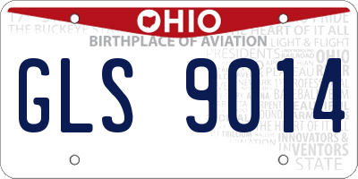 OH license plate GLS9014
