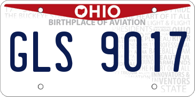 OH license plate GLS9017