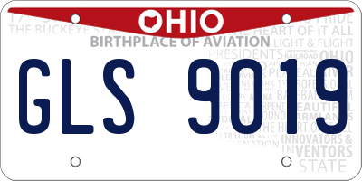 OH license plate GLS9019