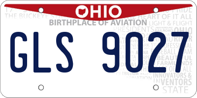OH license plate GLS9027