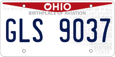 OH license plate GLS9037