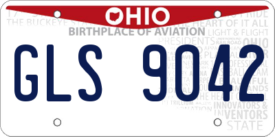 OH license plate GLS9042