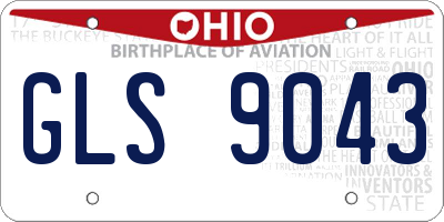 OH license plate GLS9043