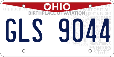 OH license plate GLS9044