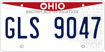 OH license plate GLS9047