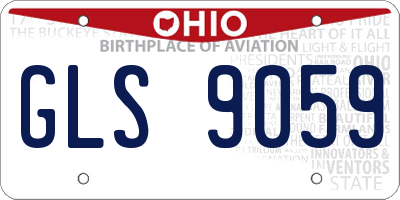 OH license plate GLS9059