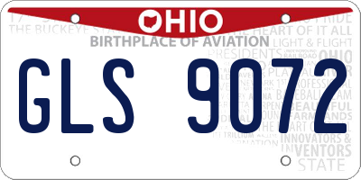 OH license plate GLS9072