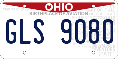 OH license plate GLS9080