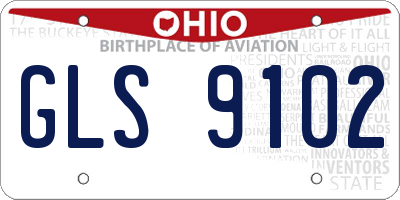 OH license plate GLS9102