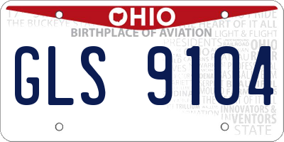OH license plate GLS9104