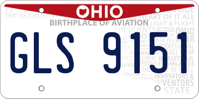 OH license plate GLS9151