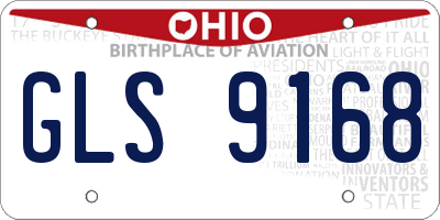 OH license plate GLS9168