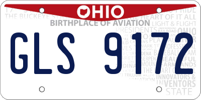 OH license plate GLS9172