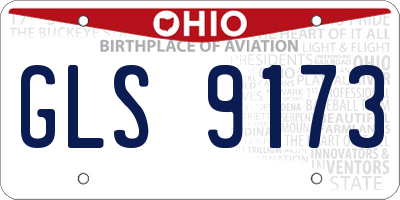 OH license plate GLS9173