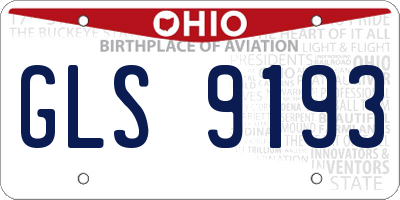 OH license plate GLS9193