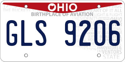 OH license plate GLS9206