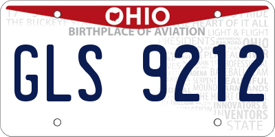 OH license plate GLS9212