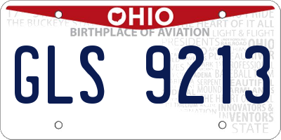 OH license plate GLS9213