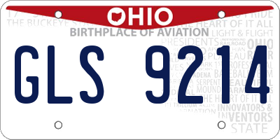 OH license plate GLS9214