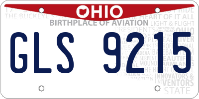 OH license plate GLS9215