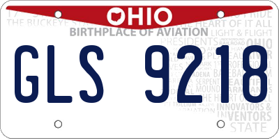 OH license plate GLS9218