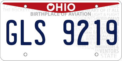 OH license plate GLS9219
