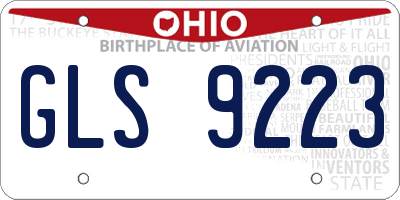 OH license plate GLS9223