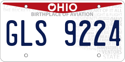 OH license plate GLS9224