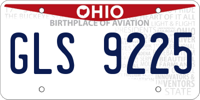 OH license plate GLS9225