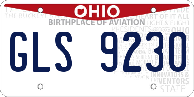 OH license plate GLS9230