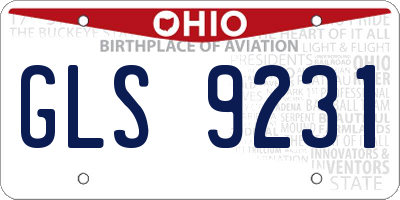 OH license plate GLS9231