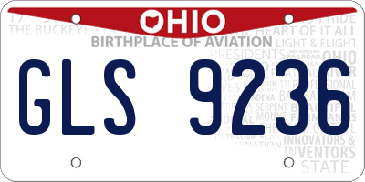 OH license plate GLS9236