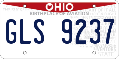 OH license plate GLS9237