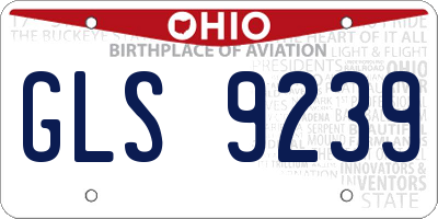 OH license plate GLS9239