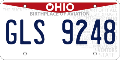 OH license plate GLS9248