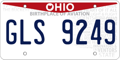 OH license plate GLS9249
