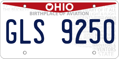 OH license plate GLS9250