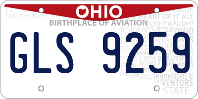 OH license plate GLS9259