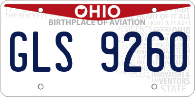OH license plate GLS9260