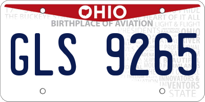 OH license plate GLS9265