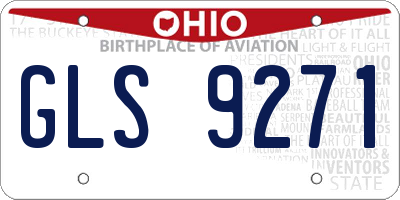 OH license plate GLS9271