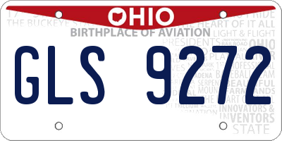 OH license plate GLS9272
